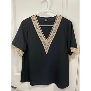 SHEIN women’s large blouse black and tan